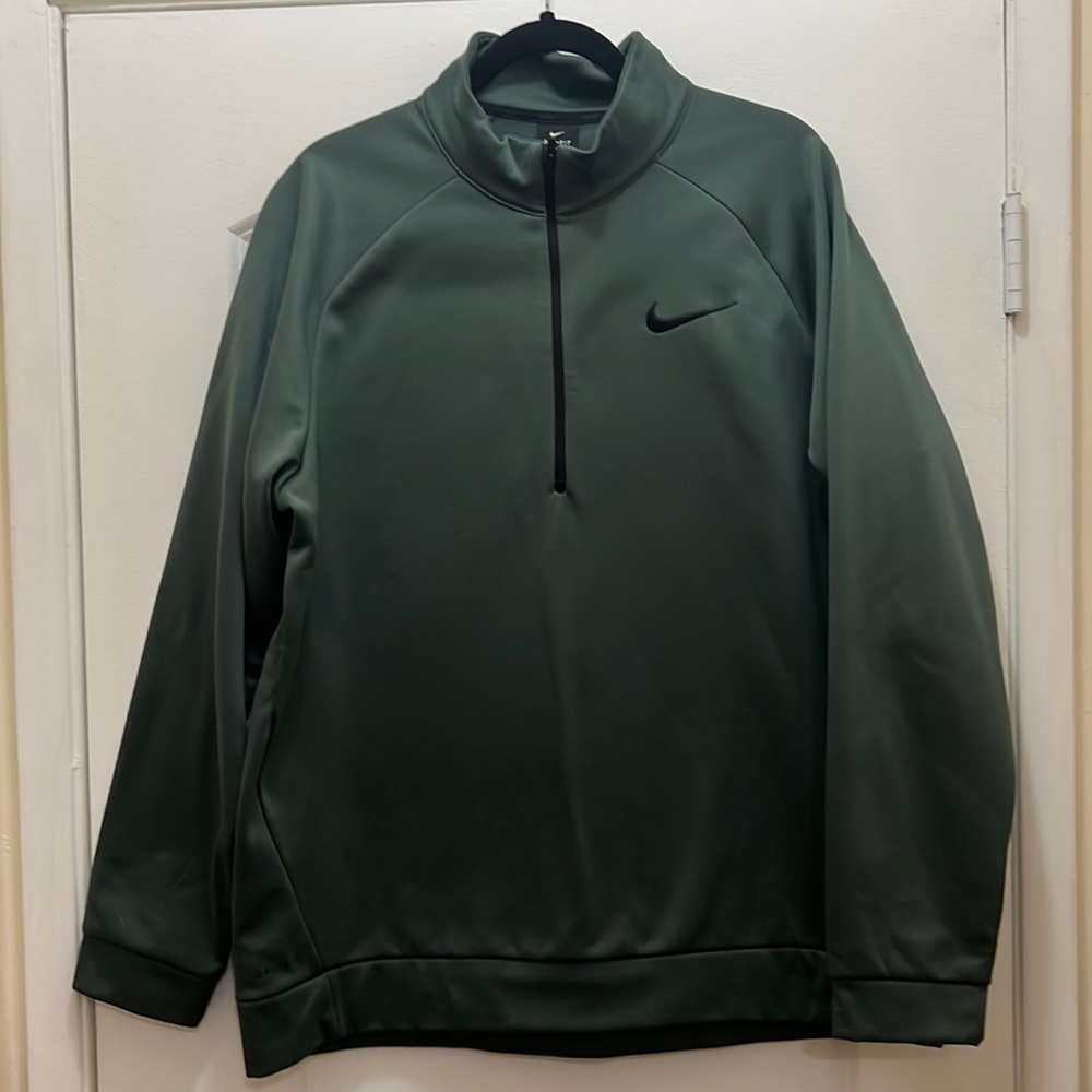Nike Dri-Fit Mens Quarter Zip Sweater Green